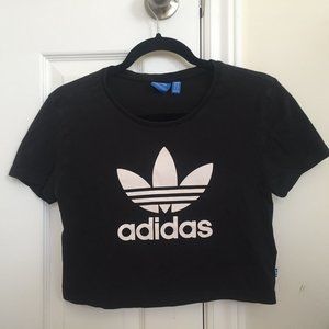 Black Adidas Logo Crop Top